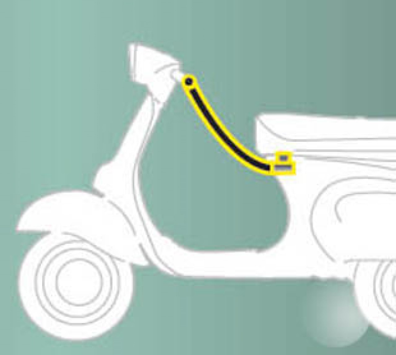 Antifurto (sella - manubrio) di serie per Typhoon Original Piaggio