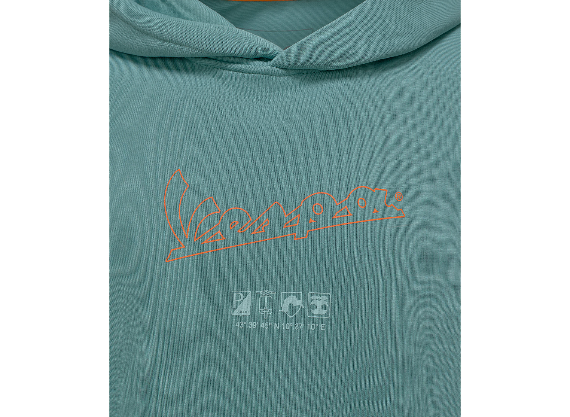 Felpa con cappuccio Vespa Soul verde, collezione DEC - L