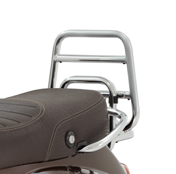 Portapacchi pieghevole originale cromato per bauletto Vespa LX / LXV