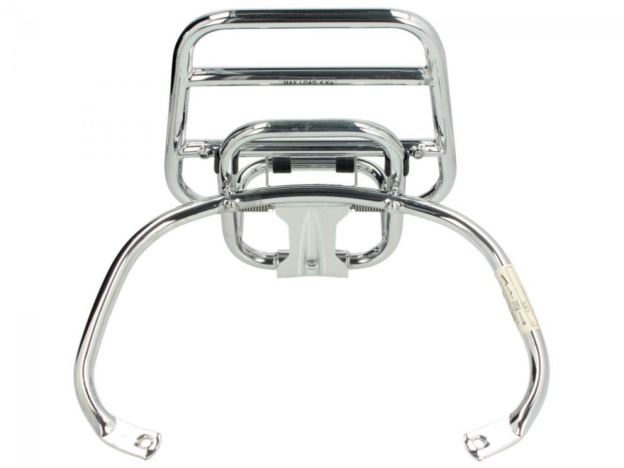 Portapacchi pieghevole originale cromato per bauletto Vespa LX / LXV